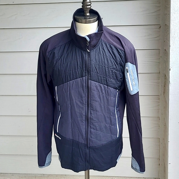 ORTOVOX Black‎ Grey Wool Blend Swiss Mens Sz XL Full Zip Athletic Jacket - Picture 1 of 8